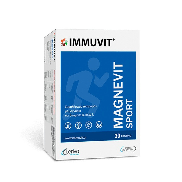 Leriva Pharma Immuvit Magnevit Sport 30caps (Συμπλήρωμα διατροφής μαγνησίου) Leriva Pharma Immuvit Magnevit Sport 30caps (Συμπλήρωμα διατροφής μαγνησίου)