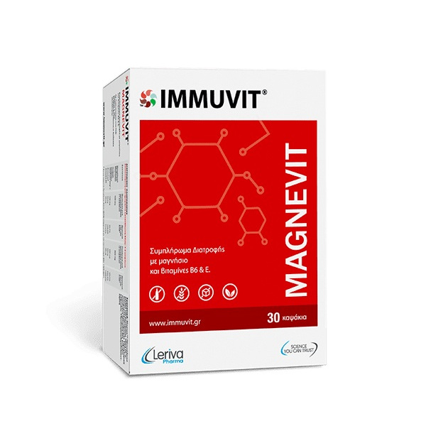 Leriva Pharma Immuvit Magnevit Anti Leg Cramps 30caps (Συμπλήρωμα διατροφής μαγνησίου) Leriva Pharma Immuvit Magnevit Anti Leg Cramps 30caps (Συμπλήρωμα διατροφής μαγνησίου)