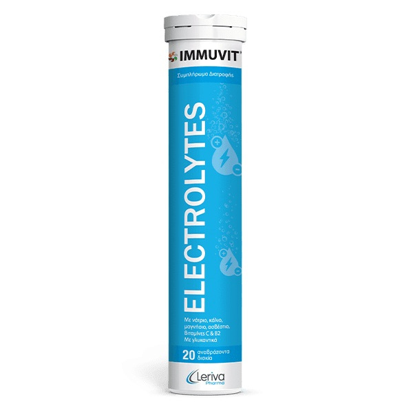 Leriva Pharma Immuvit Electrolytes Lemon Flavor 20eff (Συμπλήρωμα Διατροφής με Ηλεκτρολύτες & Βιταμίνες C, Β2 για Ενυδάτωση & Τόνωση) Leriva Pharma Immuvit Electrolytes Lemon Flavor 20eff (Συμπλήρωμα Διατροφής με Ηλεκτρολύτες & Βιταμίνες C, Β2 για Ενυδάτωση & Τόνωση)