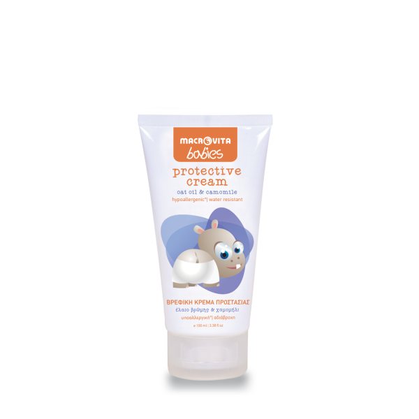 Macrovita Hippo Babies Protective Cream with Oat Oil & Camomile 0-36m 100ml (Βρεφική Κρέμα Προστασίας με Έλαιο Βρώμης & Χαμομήλι)