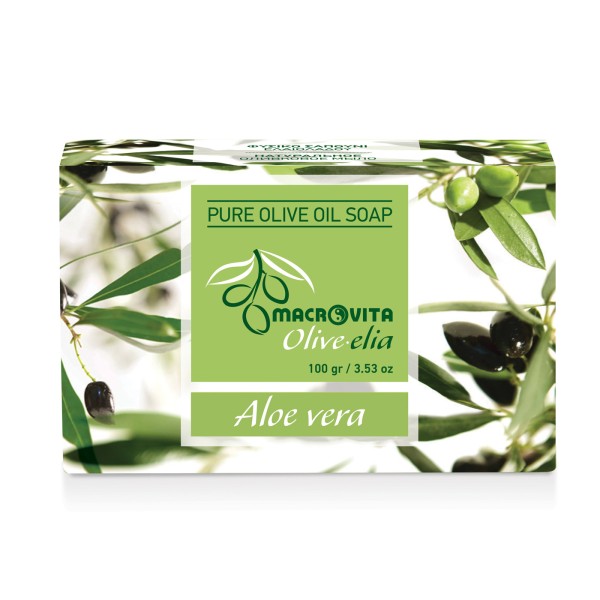 Macrovita Pure Οlive Oil Soap Aloe Vera 100gr (Σαπούνι από Λάδι Ελιάς)