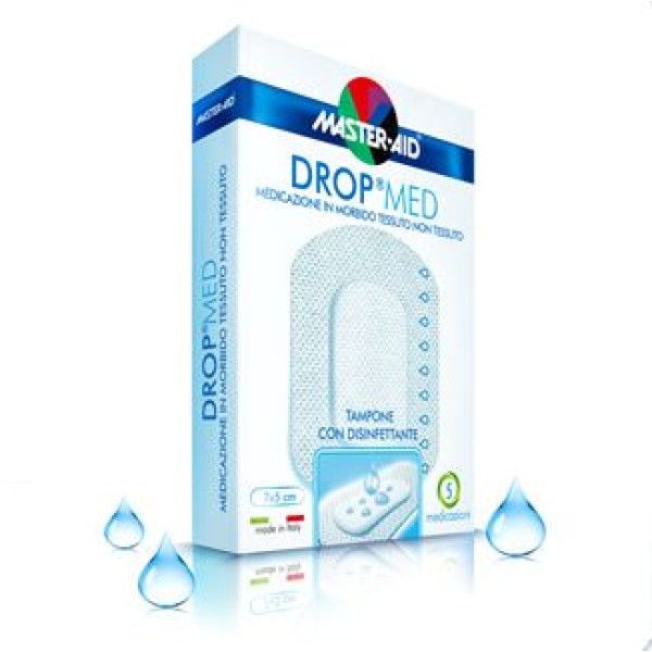 Master Aid Drop Med 10x6cm (6,7×3) 5pcs (Αυτοκόλλητες Γάζες)