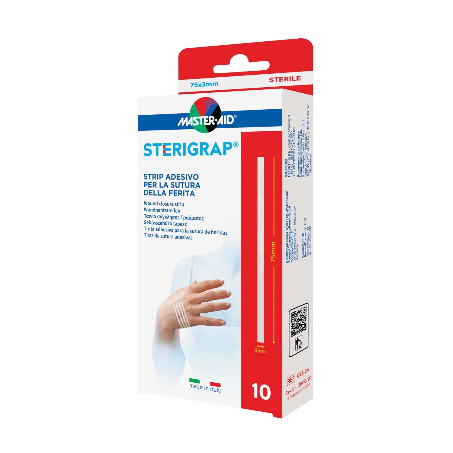 Master Aid Sterigrap Wound Closure Strip (3mm x 75mm) 10strips (Ταινία σύγκλησης Τραυμάτων) Master Aid Sterigrap Wound Closure Strip (3mm x 75mm) 10strips (Ταινία σύγκλησης Τραυμάτων)