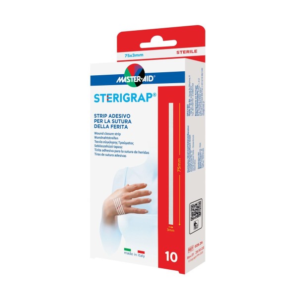 Master Aid Sterigrap Wound Closure Strip (3mm x 75mm) 10strips (Ταινία σύγκλησης Τραυμάτων)