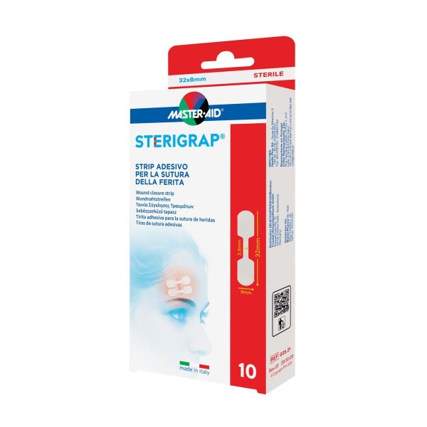 Master Aid Sterigrap Wound Closure Strip (8mm x 32mm) 10strips (Ταινία σύγκλησης Τραυμάτων)