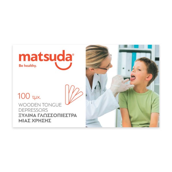 Matsuda Wooden Tongue Depressors 100pcs (Γλωσσοπίεστρα)