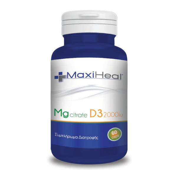 Maxi Heal Mg Citrate D3 2000iu 60caps (Συμπλήρωμα διατροφής με Mg και βιταμίνη D)