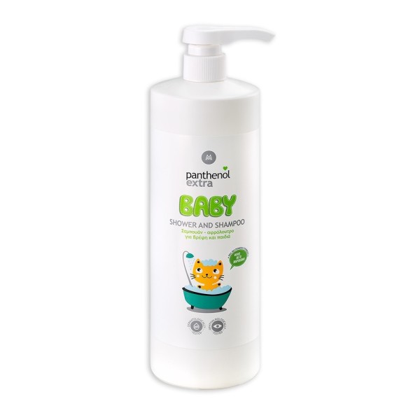 Medisei Panthenol Extra (Baby & Kids) Baby Shower & Shampoo 1L (Σαμπουάν-Αφρόλουτρο για Βρέφη και Παιδιά)