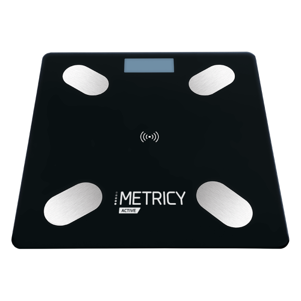 Metricy Active Bathroom Scale/Lipometer Black 1pc (Ζυγαριά Μπάνιου/Λιπομετρητής)