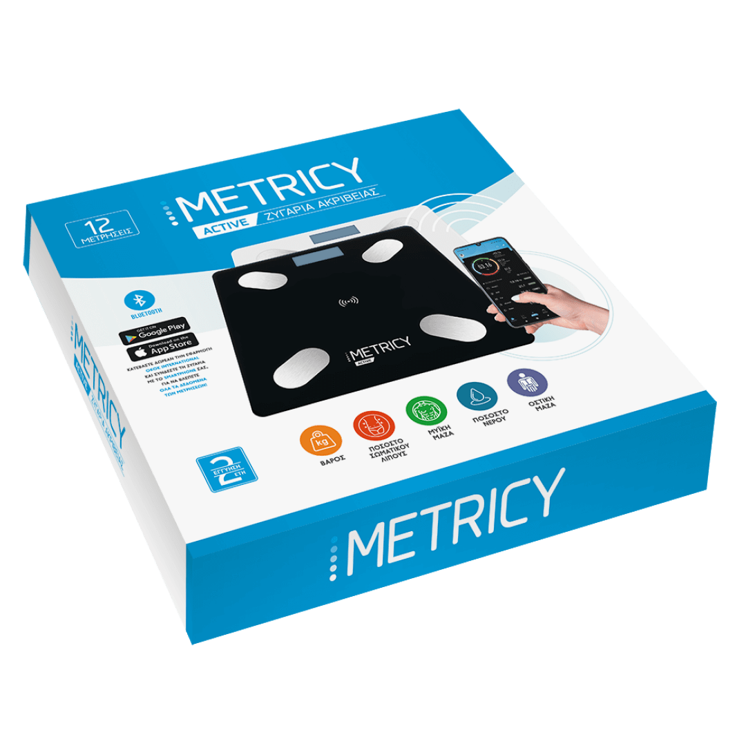 Metricy Active Bathroom Scale/Lipometer White 1pc (Ζυγαριά Μπάνιου/Λιπομετρητής) Metricy Active Bathroom Scale/Lipometer White 1pc (Ζυγαριά Μπάνιου/Λιπομετρητής)
