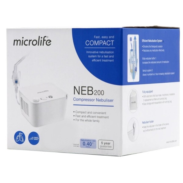 Microlife Compressor Nebuliser NEB 200 (Νεφελοποιητής για Θεραπεία με Εισπνοές)