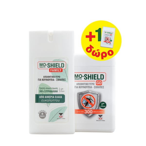 Menarini Mo-Shield Promo Pack Family 2y+ 75ml + Gift Mo-Shield Go 2y+ 17ml