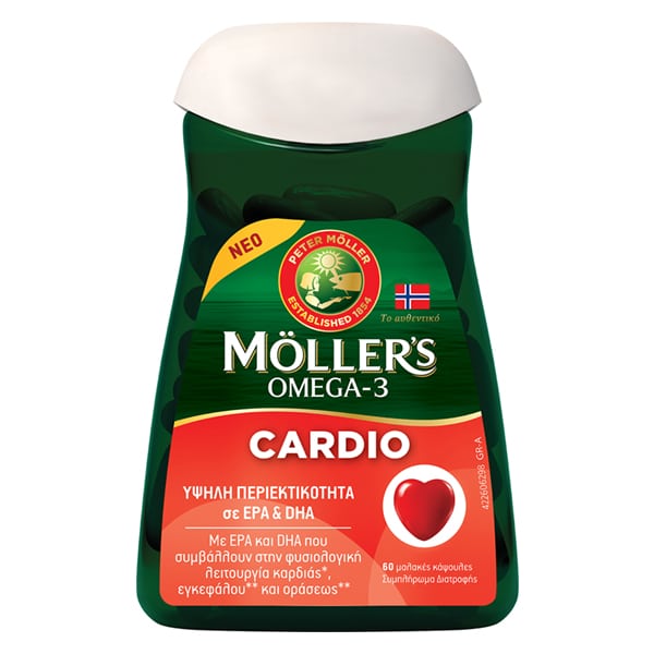 Moller’s Omega-3 Cardio 60caps (Συμπλήρωμα Διατροφής Ωμέγα-3 λιπαρά οξέα EPA και DHA)