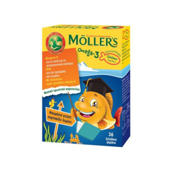 Moller's Omega-3 Ζελεδάκια-ψαράκια (Με γεύση πορτοκάλι-λεμόνι) 36 ζελεδάκια