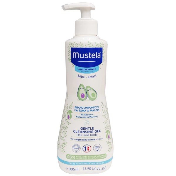 Mustela Gentle Cleansing Gel with Organically Farmed Avocado for Hair & Body 0m+ 500ml (Απαλό Αφροντούς για Σώμα & Μαλλιά με Βιολογικό Αβοκάντο) Mustela Gentle Cleansing Gel with Organically Farmed Avocado for Hair & Body 0m+ 500ml (Απαλό Αφροντούς για Σώμα & Μαλλιά με Βιολογικό Αβοκάντο)