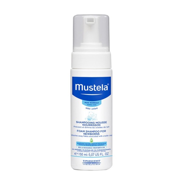 Mustela Foam Shampoo for Newborns 150ml (Σαμπουάν σε μορφή αφρού για τα ευαίσθητα μαλλιά του νεογέννητου)