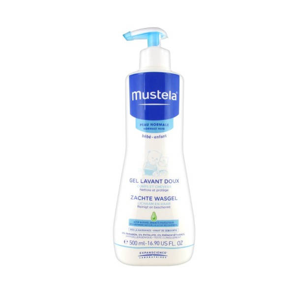 Mustela Gentle Cleansing Gel 500ml (Τζελ καθαρισμού με ήπιο αφρισμό, για σώμα και μαλλιά)