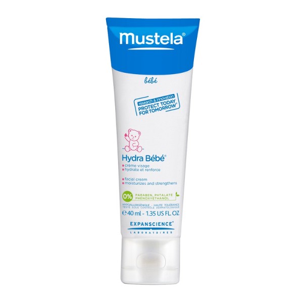 Mustela Hydra Bébé® Facial Cream Σωληνάριο 40ml (Ενυδατική κρέμα προσώπου για το παιδί και το μωρό)