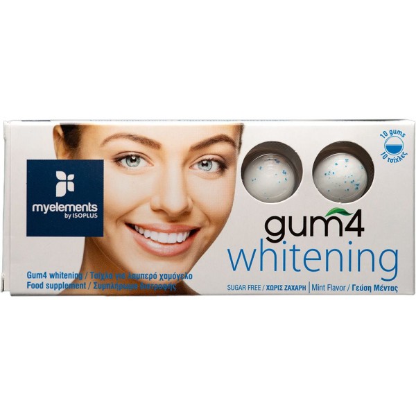 My Elements Gum4 Whitening Sugar Free / Mint Flavor 10gums (Τσίχλα για Υγιή και Λευκά Δόντια, Γερά Ούλα & Λαμπερό Χαμόγελο) 