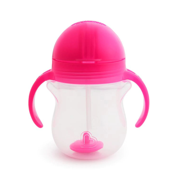 Munchkin Click Lock Tip & Sip Straw Cup (6m+) Ροζ 207ml