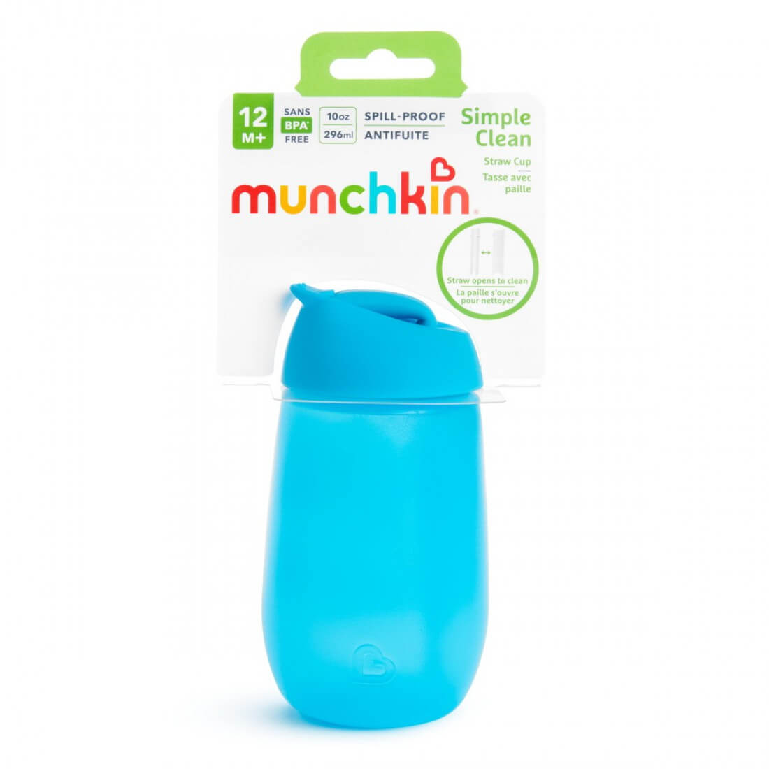 Munchkin Simple Clean Straw Cup (12m+) Blue 10oz 296ml Munchkin Simple Clean Straw Cup (12m+) Blue 10oz 296ml
