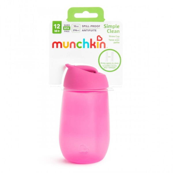 Munchkin Simple Clean Straw Cup (12m+) Pink 10oz 296ml