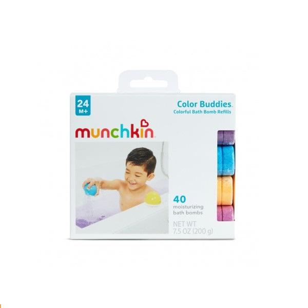 Munchkin Color Buddies Moisturizing Bath Bomb Refills 24m+ 40pcs (Εκπαιδευτικό παιχνίδι για την εναλλαγή των Χρωμάτων)