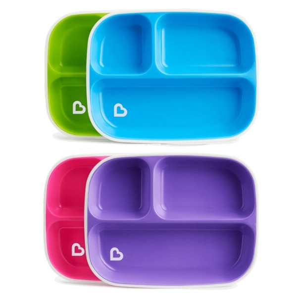 Munchkin Splash Divided Plates 6m+ 2τμχ (Σετ 2 Πιάτων με Διαχωριστικά & Αντιολισθητική Βάση)