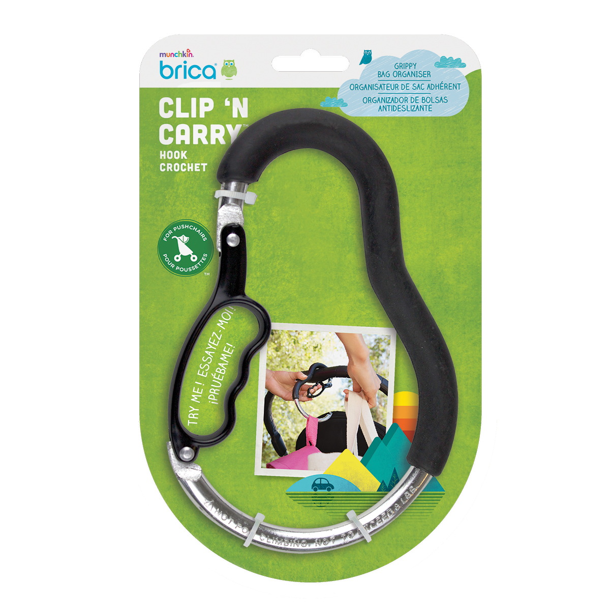Munchkin Brica Clip 'N Carry Hook Crochet Munchkin Brica Clip 'N Carry Hook Crochet