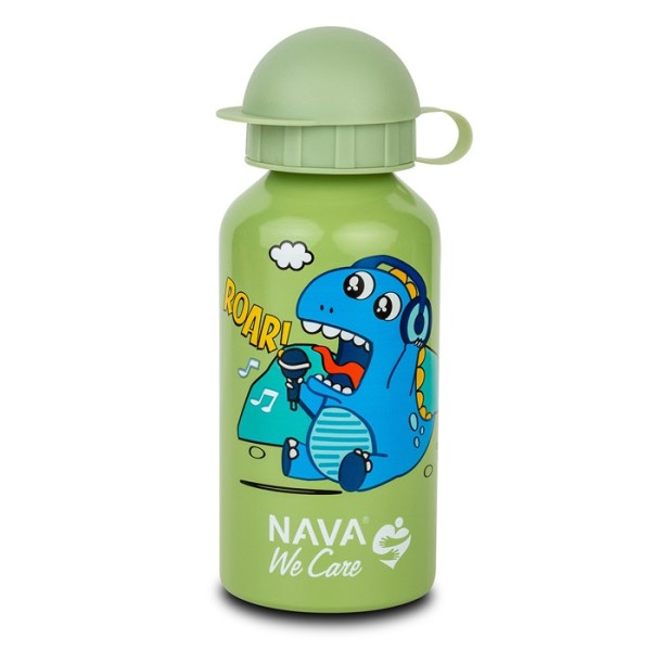 Nava We Care Aluminum Water Bottle Green 400ml (Μπουκάλι Αλουμινίου με Προστατευτικό Καπάκι & Στόμιο)