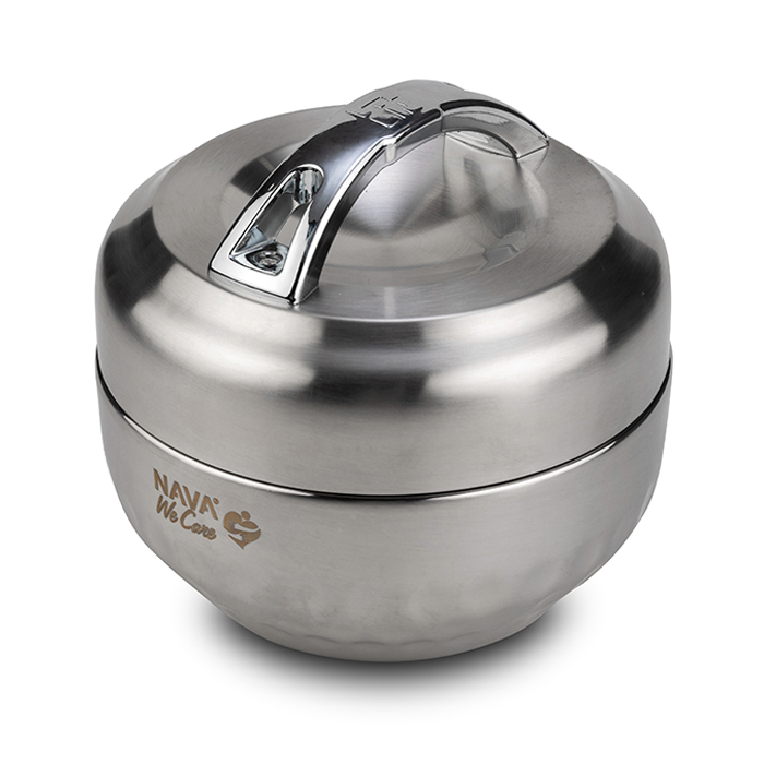 Nava We Care Round Stainless Steel SS304 Lunch Box 1000ml (Στρογγυλό Ανοξείδωτο SS304 Δοχείο Φαγητού) Nava We Care Round Stainless Steel SS304 Lunch Box 1000ml (Στρογγυλό Ανοξείδωτο SS304 Δοχείο Φαγητού)