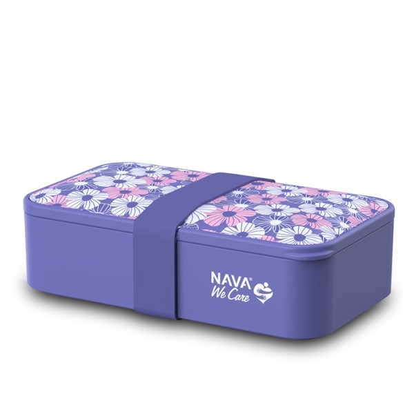 Nava We Care Rectangular Plastic Lunch Box Purple 650ml (Πλαστικό Ορθογώνιο Δοχείο Φαγητού)