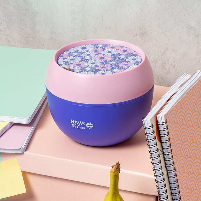 Nava We Care Round Plastic Lunch Box Purple 800ml (Πλαστικό Στρογγυλό Δοχείο Φαγητού) Nava We Care Round Plastic Lunch Box Purple 800ml (Πλαστικό Στρογγυλό Δοχείο Φαγητού)
