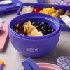 Nava We Care Round Plastic Lunch Box Purple 800ml (Πλαστικό Στρογγυλό Δοχείο Φαγητού)