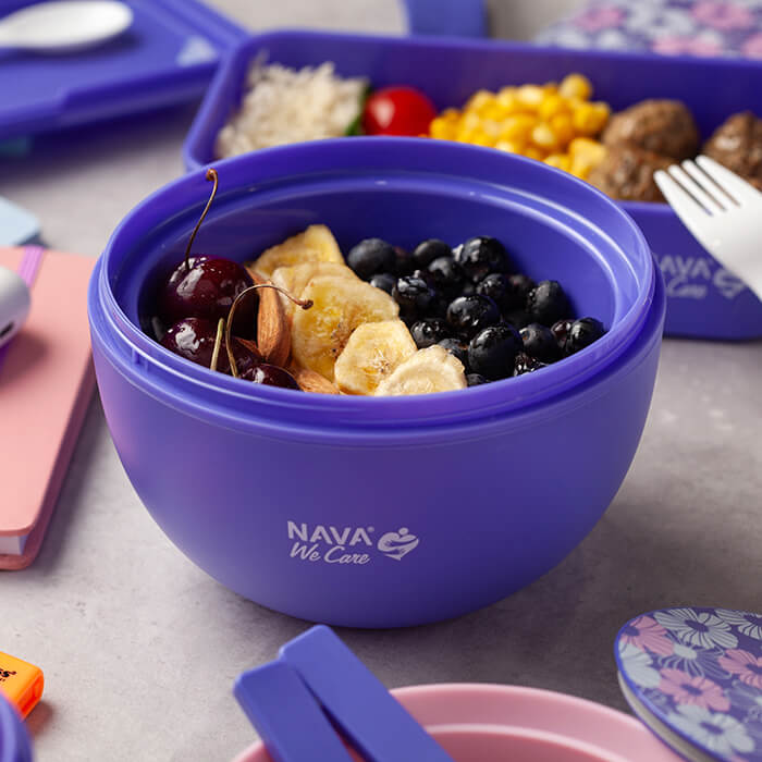 Nava We Care Round Plastic Lunch Box Purple 800ml (Πλαστικό Στρογγυλό Δοχείο Φαγητού) Nava We Care Round Plastic Lunch Box Purple 800ml (Πλαστικό Στρογγυλό Δοχείο Φαγητού)