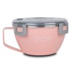 Nava We Care Round Stainless Steel Insulated Lunch Box Pink 850ml (Στρογγυλό Ανοξείδωτο Δοχείο Φαγητού-Θερμός)