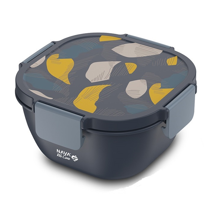 Nava We Care Square Plastic Lunch Box Blue 1700ml (Πλαστικό Τετράγωνο Δοχείο Φαγητού) Nava We Care Square Plastic Lunch Box Blue 1700ml (Πλαστικό Τετράγωνο Δοχείο Φαγητού)