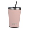 Nava We Care Stainless Steel Insulated Travel Mug with Straw 450ml Pink (Θερμός Ποτήρι με Ανοξείδωτο Καλαμάκι)