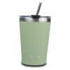 Nava We Care Stainless Steel Insulated Travel Mug with Straw 450ml Green (Θερμός Ποτήρι με Ανοξείδωτο Καλαμάκι)