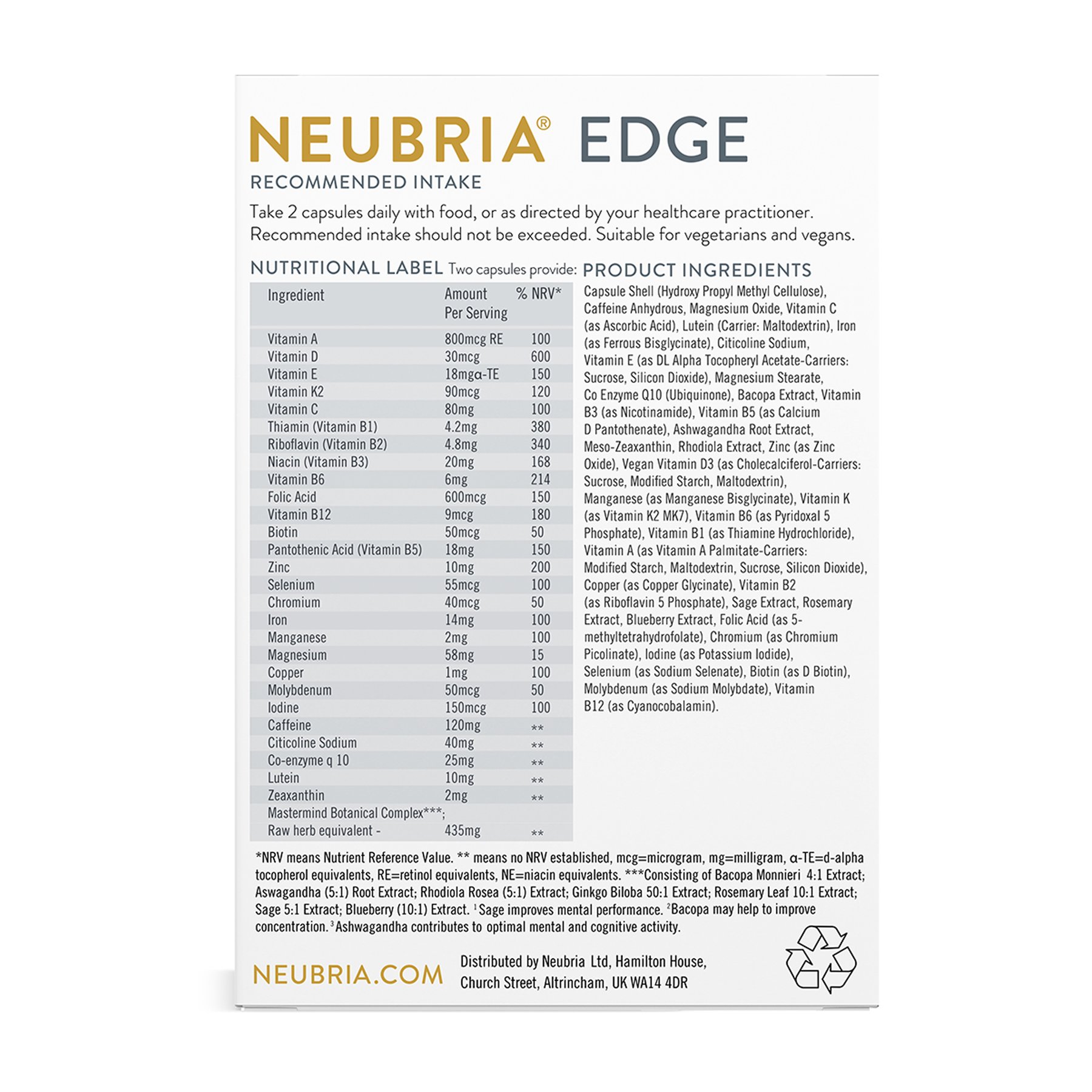 Neubria Edge Focus 60caps Neubria Edge Focus 60caps