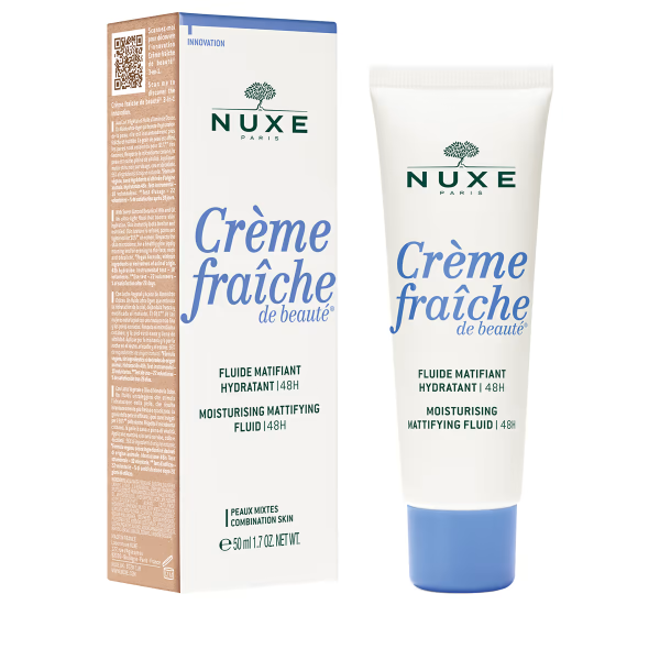 Nuxe Creme Fraiche De Beaute 48h Moisture Mattifying Fluid for Combination Skin 50ml (48ωρη ενυδατική κρέμα ελαφριάς υφής για ματ αποτέλεσμα - Προστασία από την ατμοσφαιρική ρύπανση)