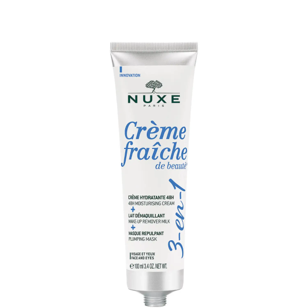 Nuxe Creme Fraiche De Beaute 3-in-1 (48H Moisturising Cream, Make-Up Remover Milk, Plumping Mask) 100ml (48h Ενυδατική Κρέμα, Γαλάκτωμα Ντεμακιγιάζ & Μάσκα Επαναπύκνωσης)