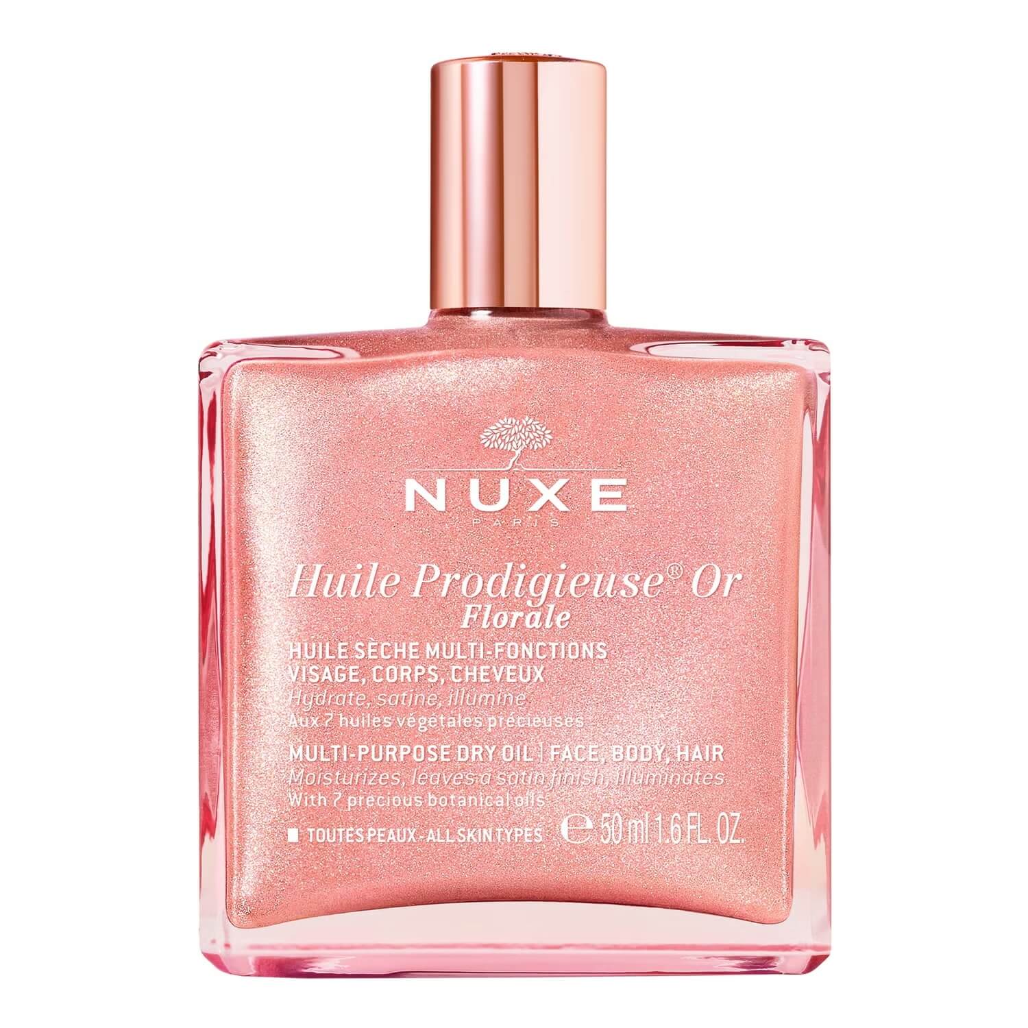Nuxe Huile Prodigieuse Multi-Purpose Dry Oil Or Florale 50ml (Ιριδίζον Ροζ-Χρυσό Ξηρό Λάδι με Λουλουδένιο Άρωμα για πρόσωπο-σώμα-μαλλιά )