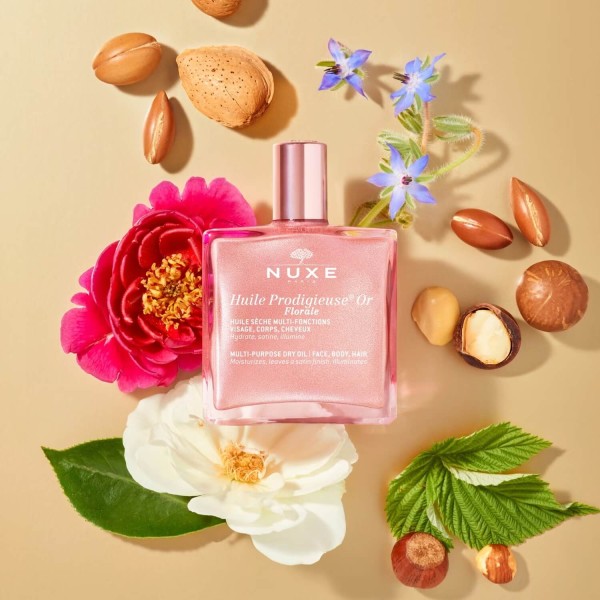 Nuxe Huile Prodigieuse Multi-Purpose Dry Oil Or Florale 50ml (Ιριδίζον Ροζ-Χρυσό Ξηρό Λάδι με Λουλουδένιο Άρωμα για πρόσωπο-σώμα-μαλλιά )