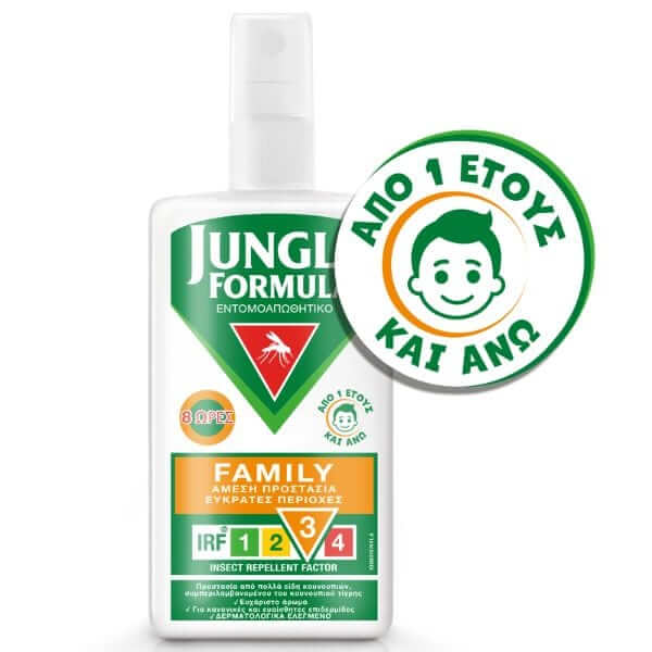 Omega Pharma Jungle Formula Family Εντομοαπωθητικό Σπρέι Κατά Κουνουπιών για Όλη την Οικογένεια IRF 3 100ml
