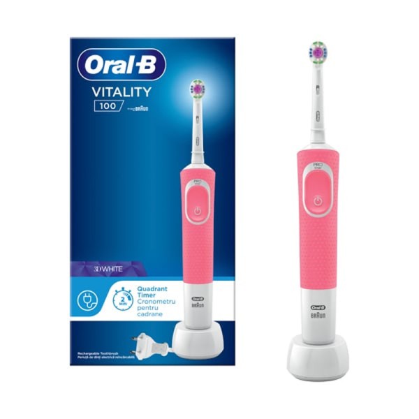 Oral‑B Ηλεκτρική Οδοντόβουρτσα Vitality 100 3D White – Ροζ Oral‑B Ηλεκτρική Οδοντόβουρτσα Vitality 100 3D White – Ροζ