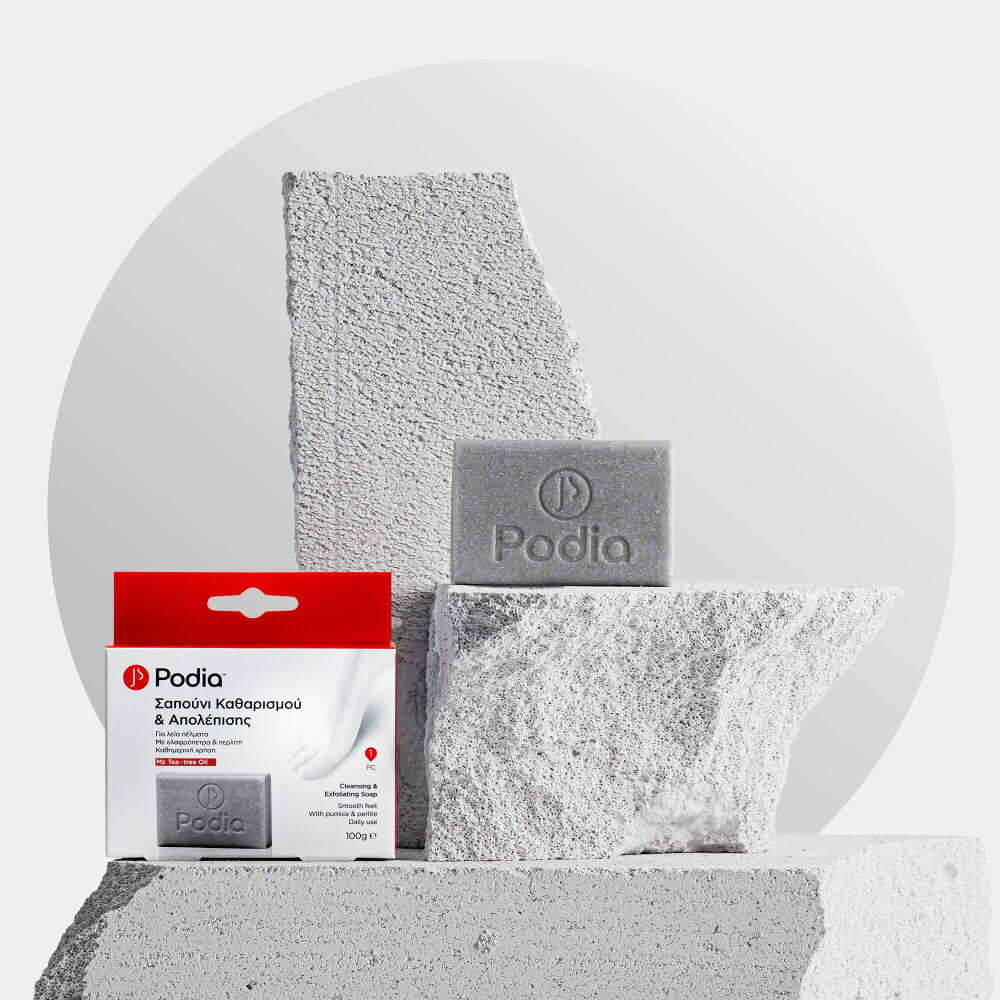 Podia Pumice Soap Dual Act 100g Ref:000105 (Σαπούνι Καθαρισμού και Απολέπισης με Ελαφρόπετρα και Περλίτη) Podia Pumice Soap Dual Act 100g Ref:000105 (Σαπούνι Καθαρισμού και Απολέπισης με Ελαφρόπετρα και Περλίτη)