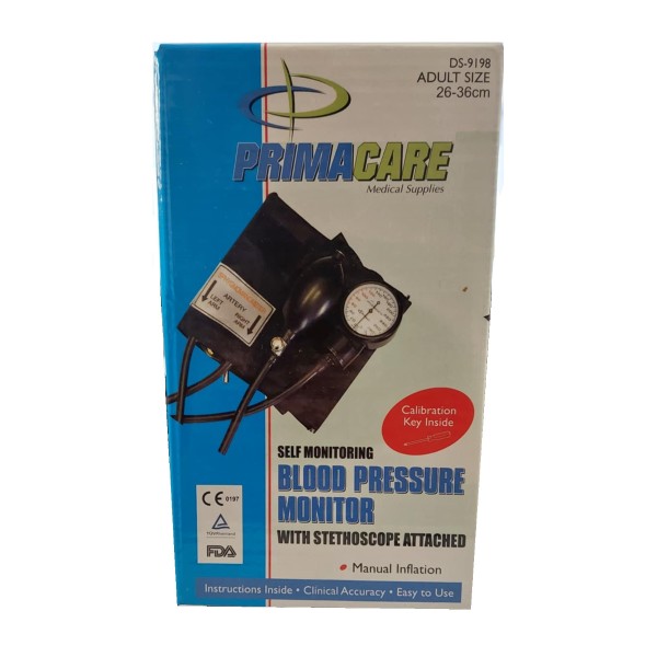 PrimaCare Blood Pressure Arm Monitor DS-9198 Adult Size 26-36cm Manulal Inflation 1pc (Αναλογικό Πιεσόμετρο Μπράτσου)