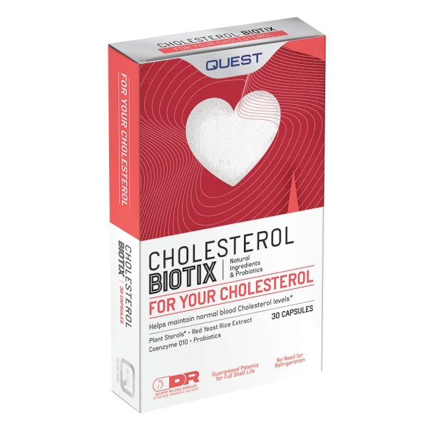 Quest Biotix Cholesterol 30caps (Συμπλήρωμα Διατροφής για την Μείωση της Χοληστερίνης)