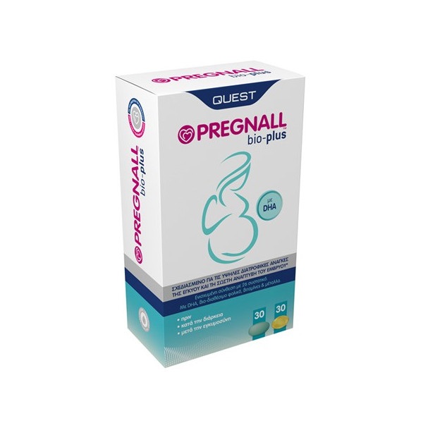 Quest Pregnall bio-plus 30tabs + 30caps (Συμπλήρωμα Διατροφής για Μέγιστη Υποστήριξη κατά τη Διάρκεια της Εγκυμοσύνης)